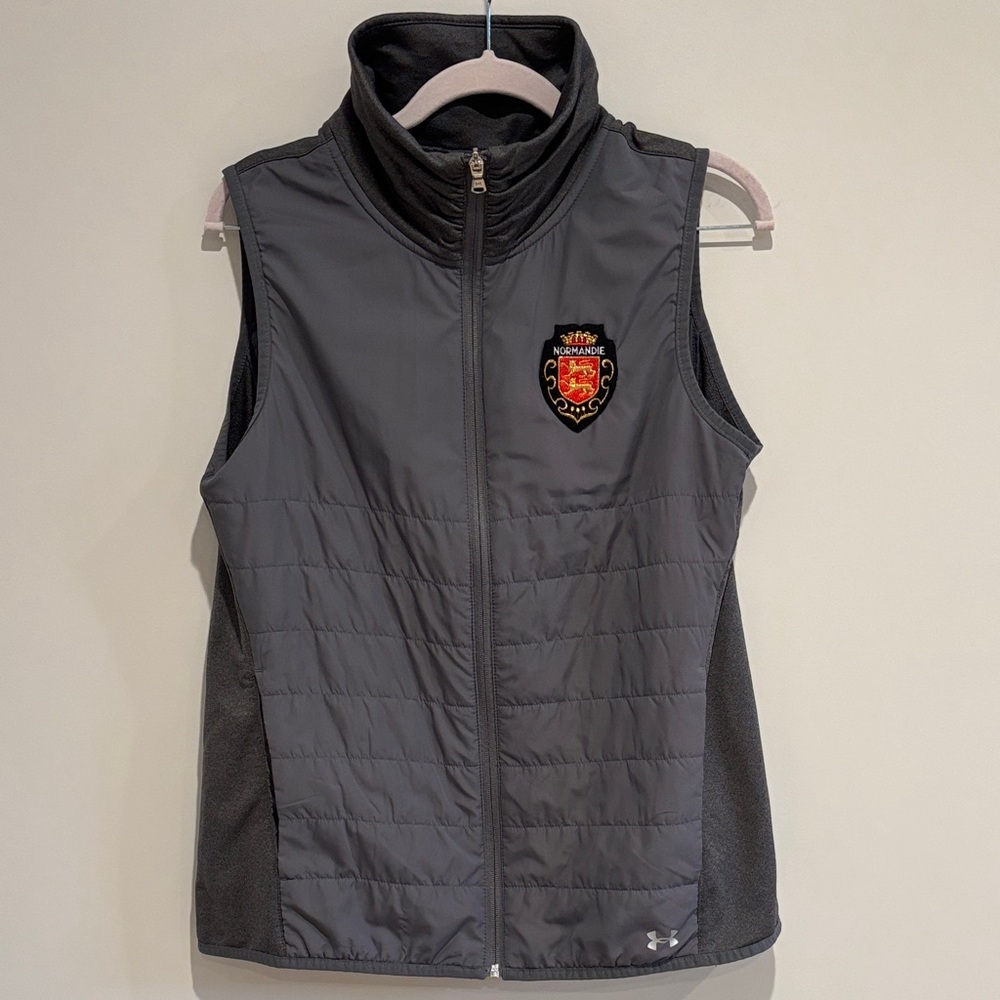 Under Armour ColdGear Quilted Vest – Gray – Added “Normandie” Crest – Women’s M